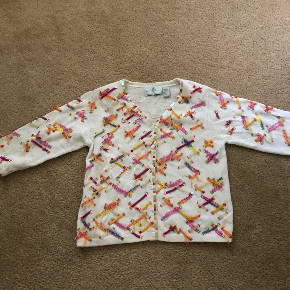 NORDSTROM M design front AND BACK of the sweater! CARDIGAN LOOK